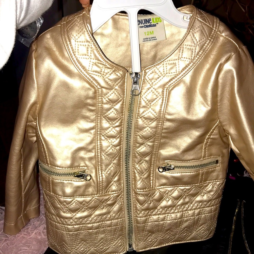 Metallic gold faux leather